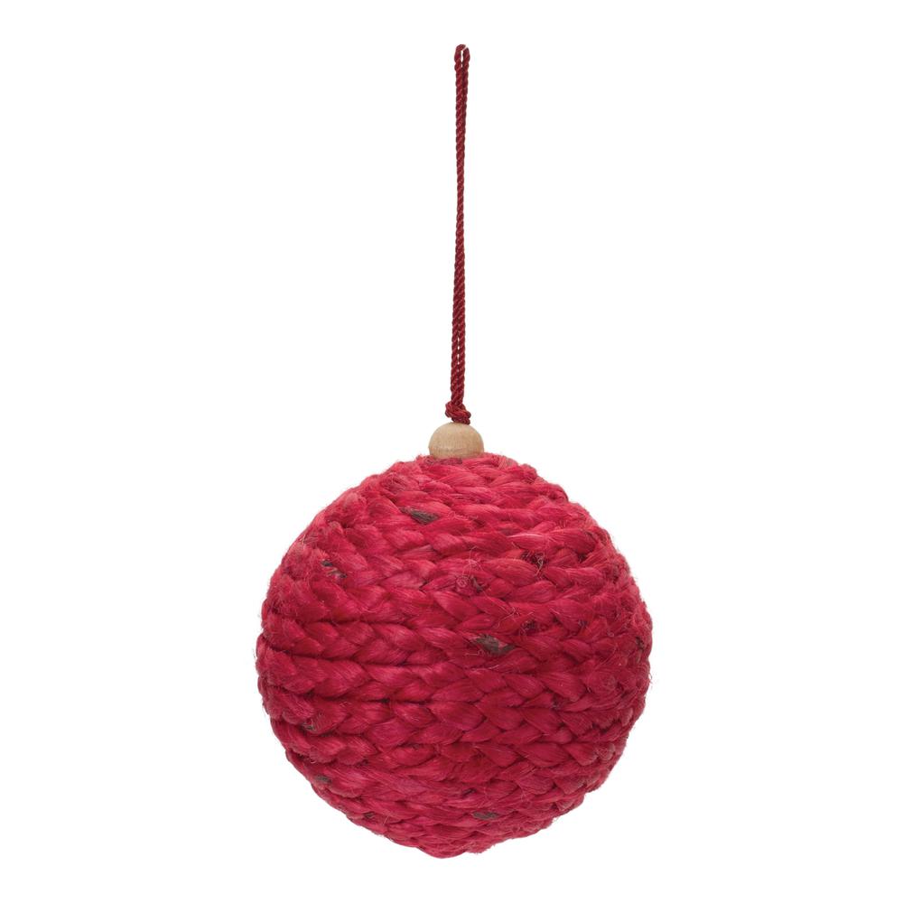 Ball Ornament (Set of 4) 4"D Jute. Picture 1