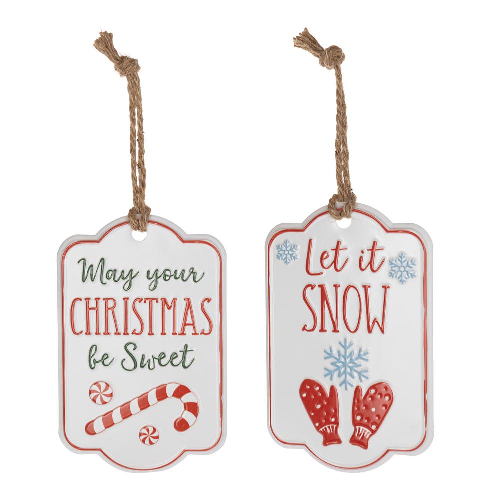 Tag Ornament (Set of 12) 5.5"L x 8.5"H Iron. Picture 1