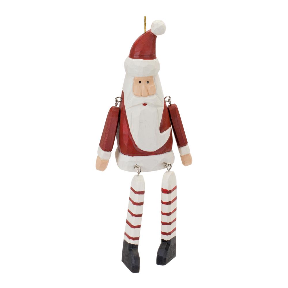 Santa Ornament (Set of 6) 9"H Wood. Picture 1