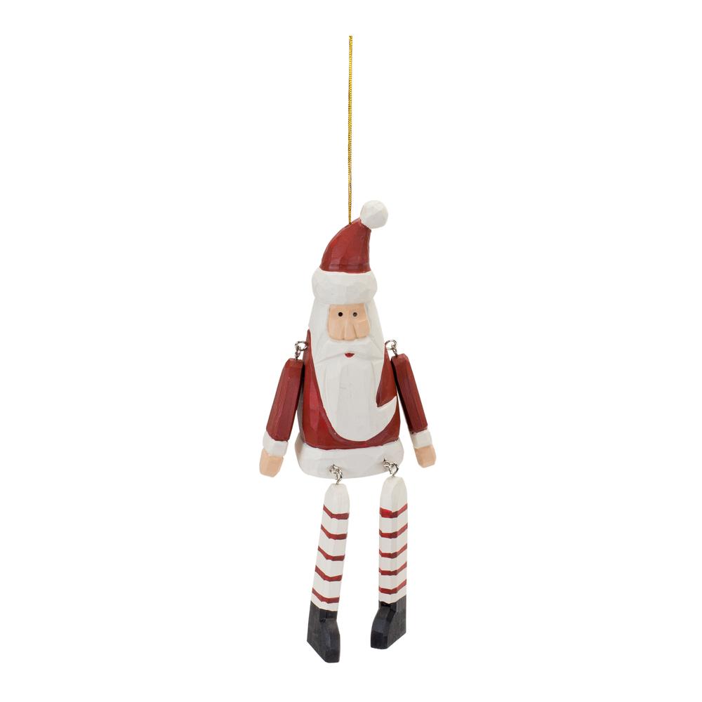 Santa Ornament (Set of 6) 9"H Wood. Picture 2