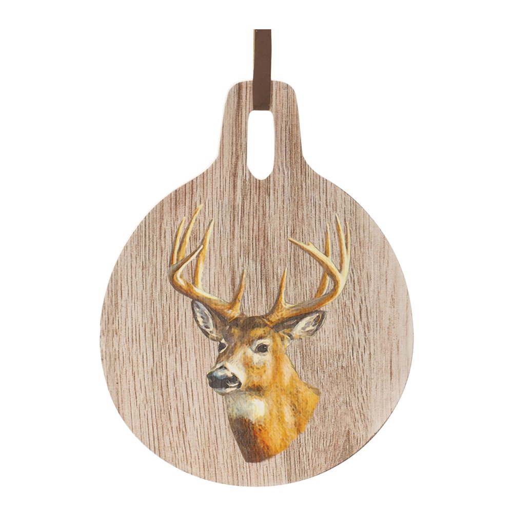 Cutting Board w/Deer 7.75"D x 10"H Wood. Picture 1