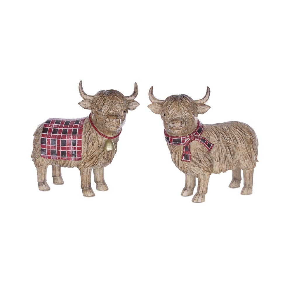 Highland Cow (Set of 2) 7.75"H Resin. Picture 1