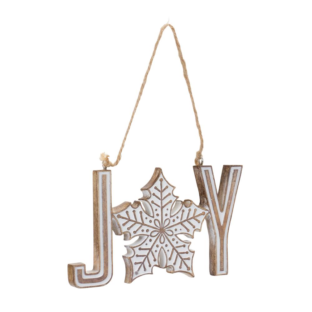 Joy and Noel Ornament (Set of 12) 3"H, 3.5"H Resin. Picture 2