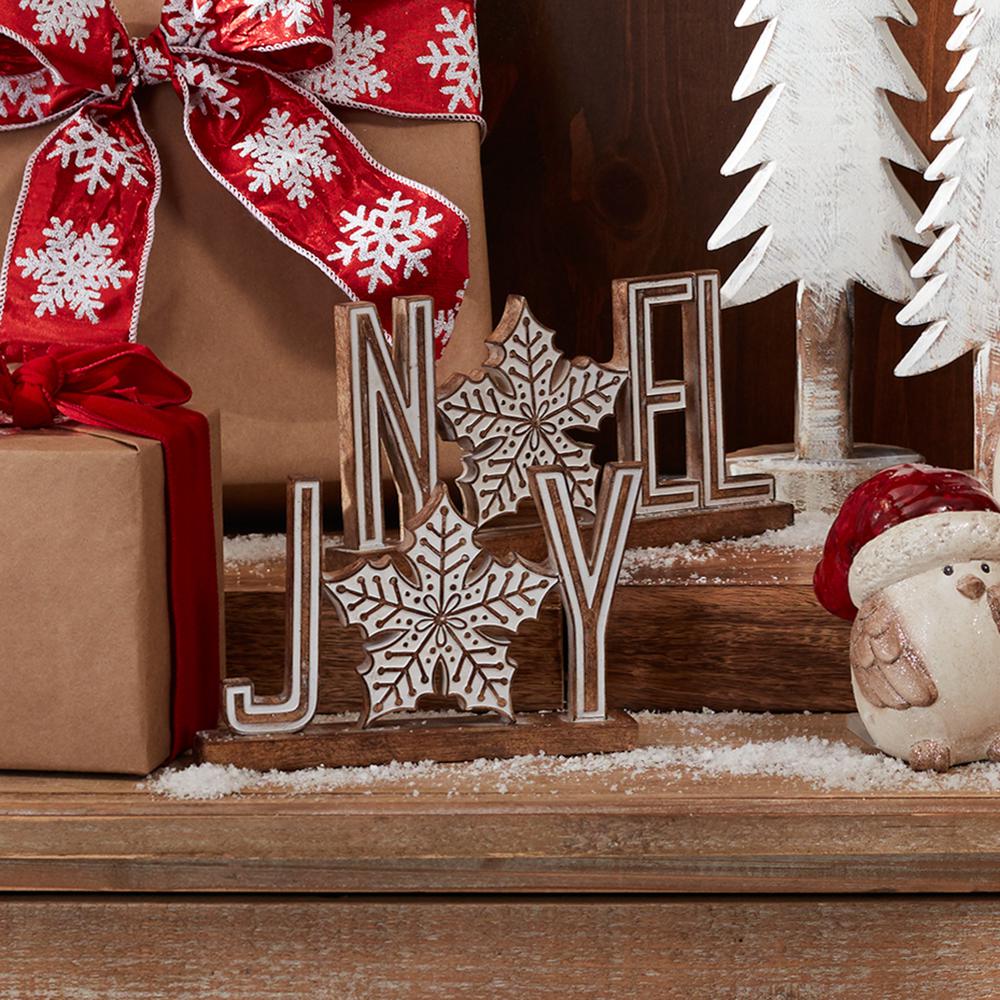 Joy and Noel Sign (Set of 4) 6.75"L x 4.5"H, 8.5"L x 4.5"H Resin. Picture 4