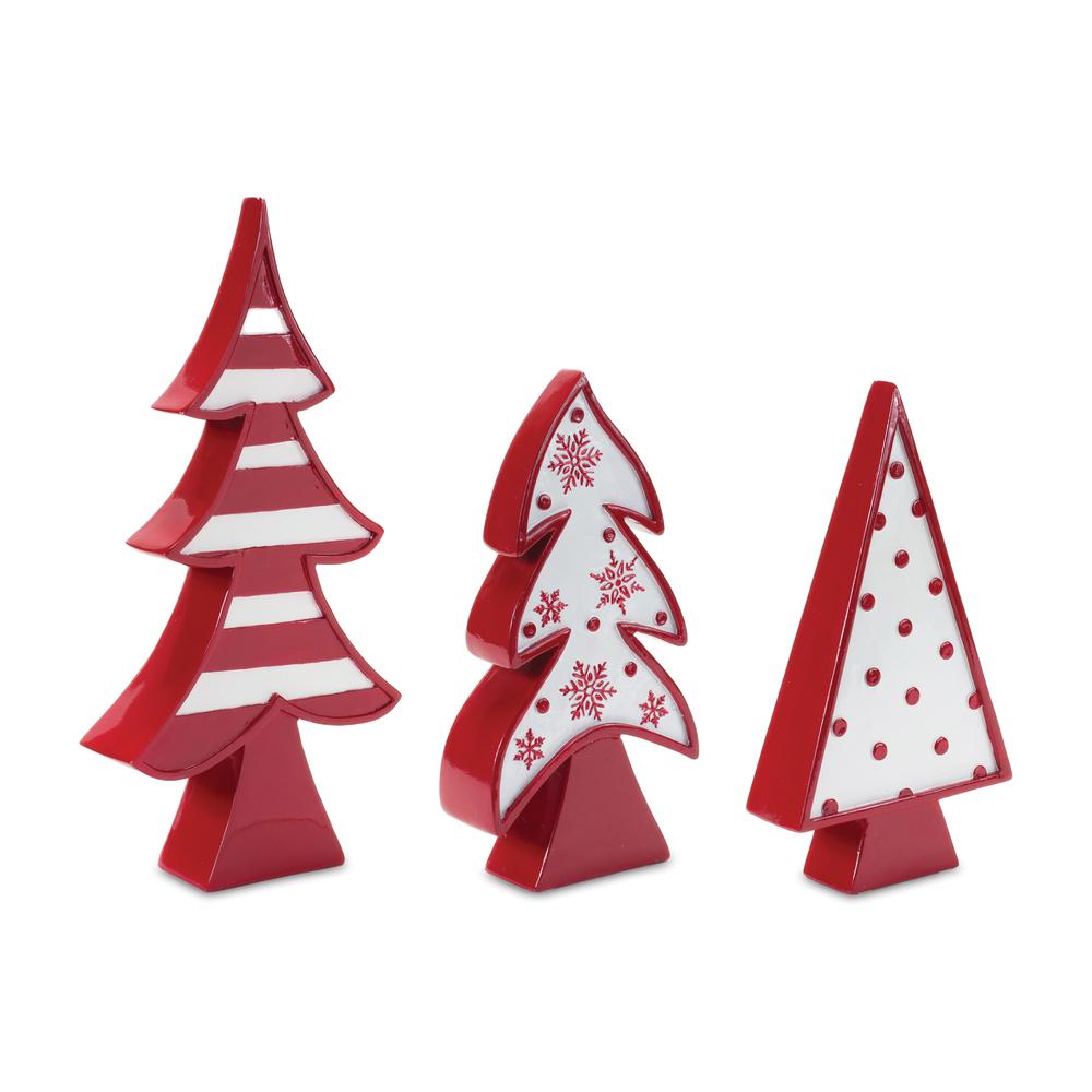 Tree (Set of 3) 9"H, 9.25"H, 12.25"H Resin. Picture 1