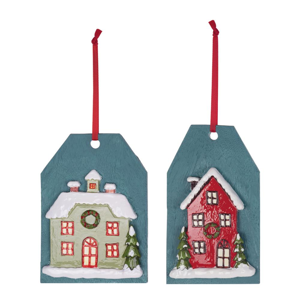 Tag Ornament (Set of 6) 5"H, 5.5"H Resin. Picture 2