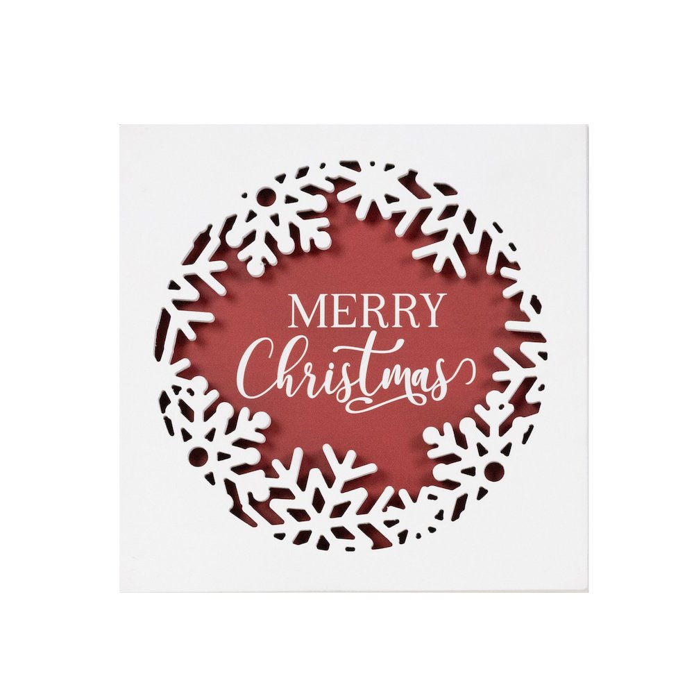 Merry Christmas Plaque 12"SQ MDF/Wood. Picture 1