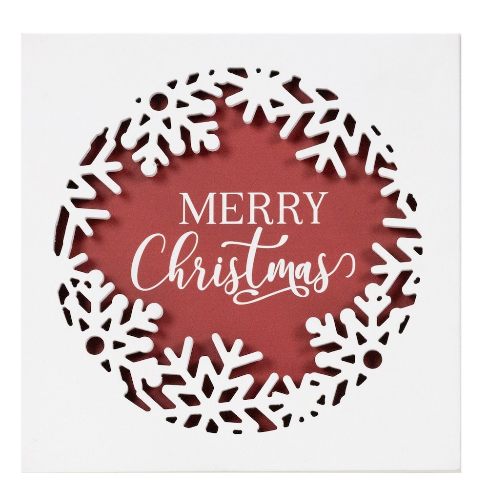 Merry Christmas Plaque 12"SQ MDF/Wood. Picture 2