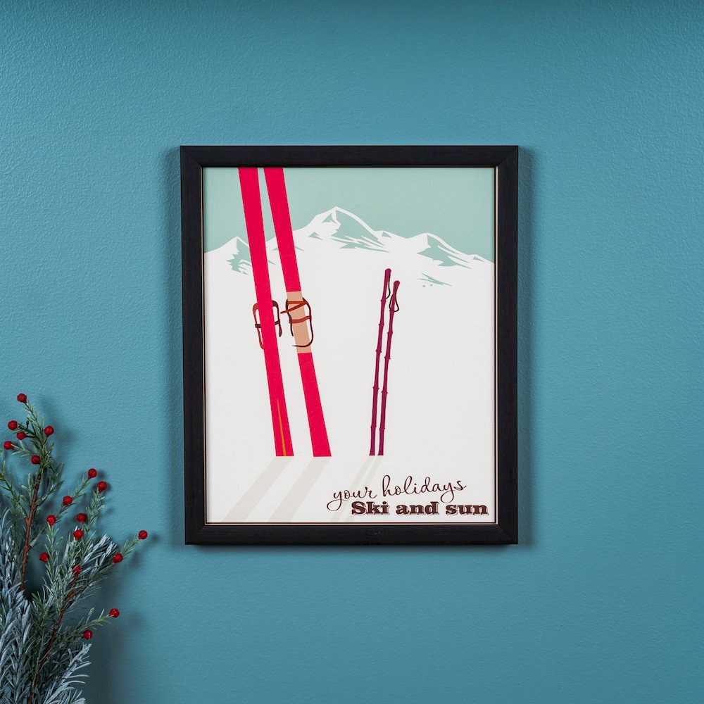 Ski and Sun Frame 9.75"L x 11.75"H Plastic/MDF. Picture 2