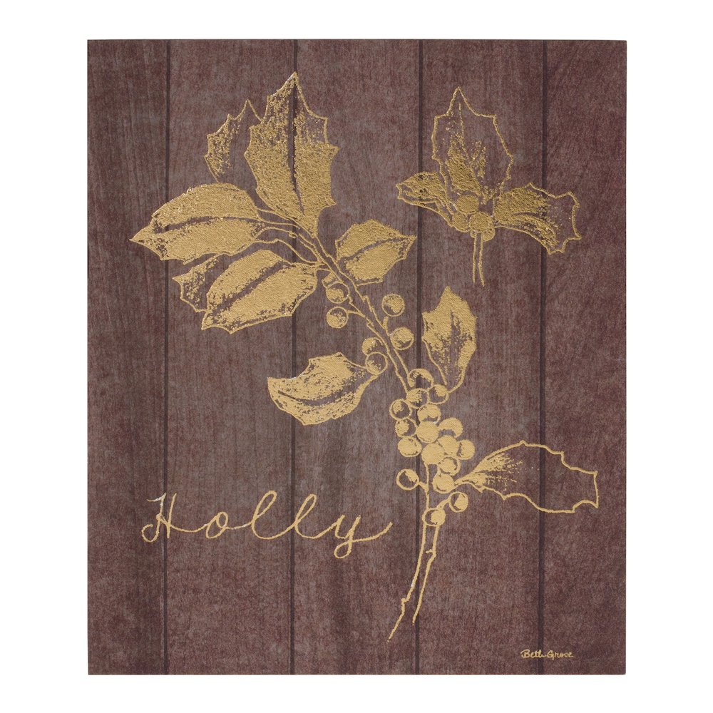 Laurel and Holly Plaque (Set of 2) 9"L x 11"H Plastic/MDF. Picture 3
