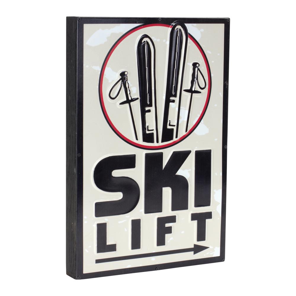 Ski Lift Sign 10.75"L x 15.75"H MDF/Tin. Picture 1