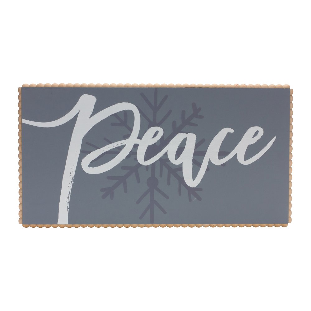 Peace and Snowflake Sign 24"L x 12.5"H MDF. Picture 1
