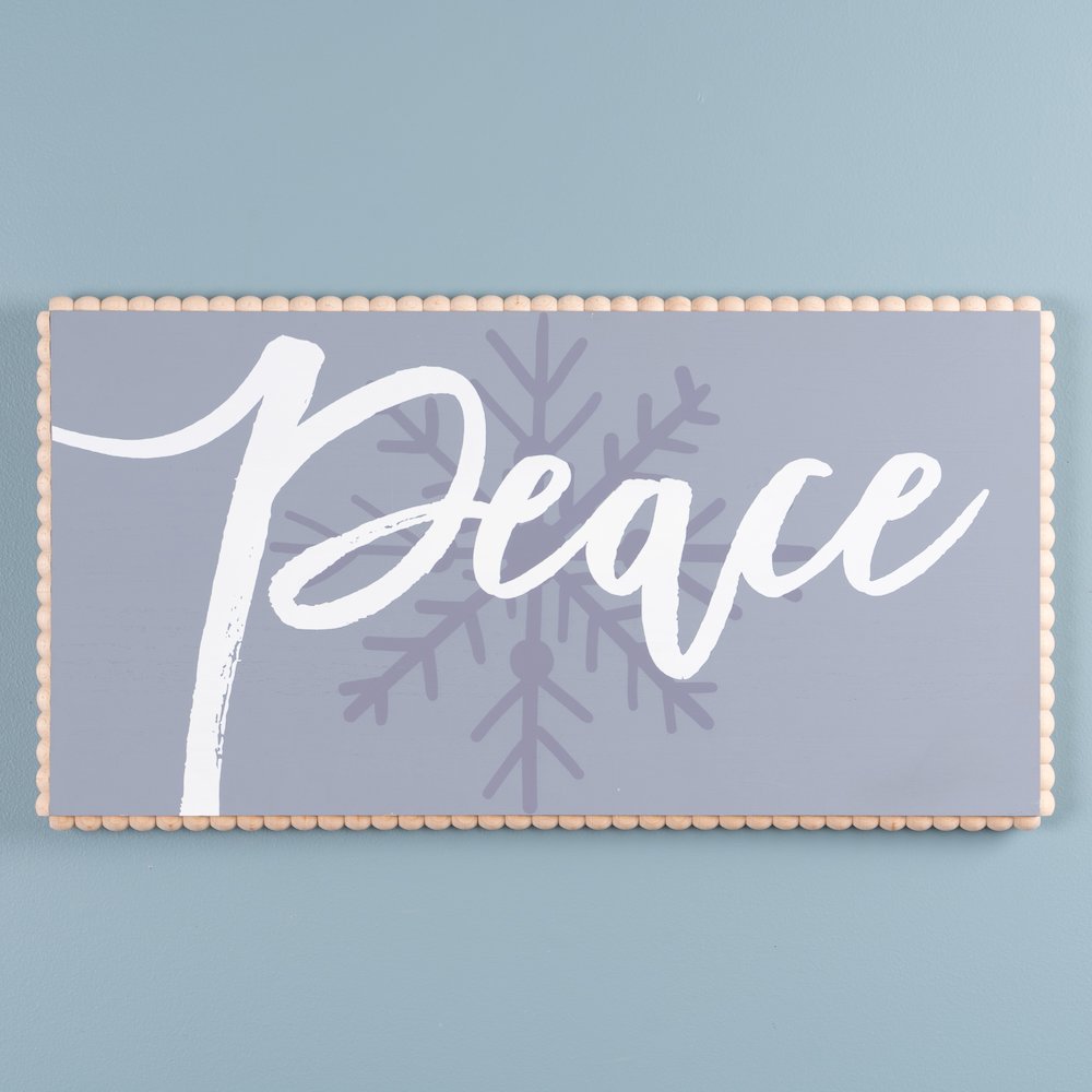 Peace and Snowflake Sign 24"L x 12.5"H MDF. Picture 2