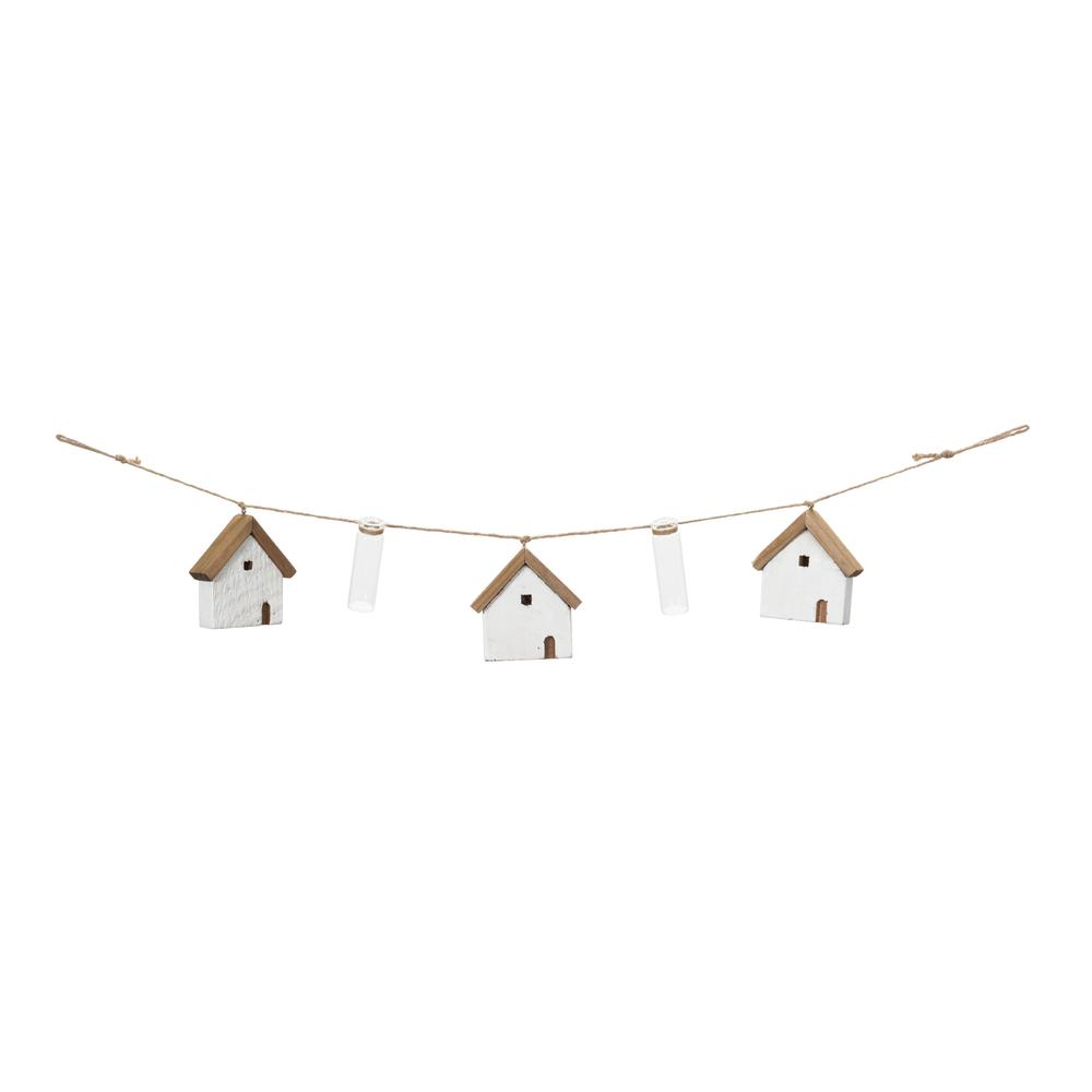 House and Vase Garland (Set of 2) 27"L Wood. Picture 2