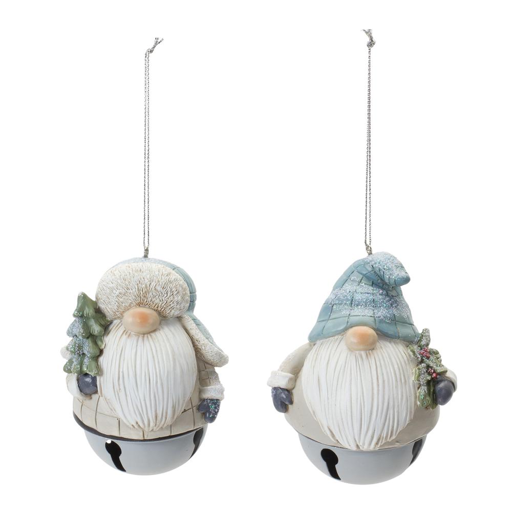 Gnome/Bell Ornament (Set of 12) 4.25"H Resin. Picture 2