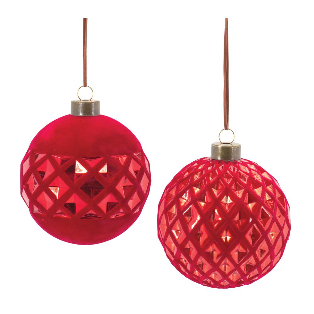 Ball Ornament (Set of 12) 4"D Glass. Picture 1