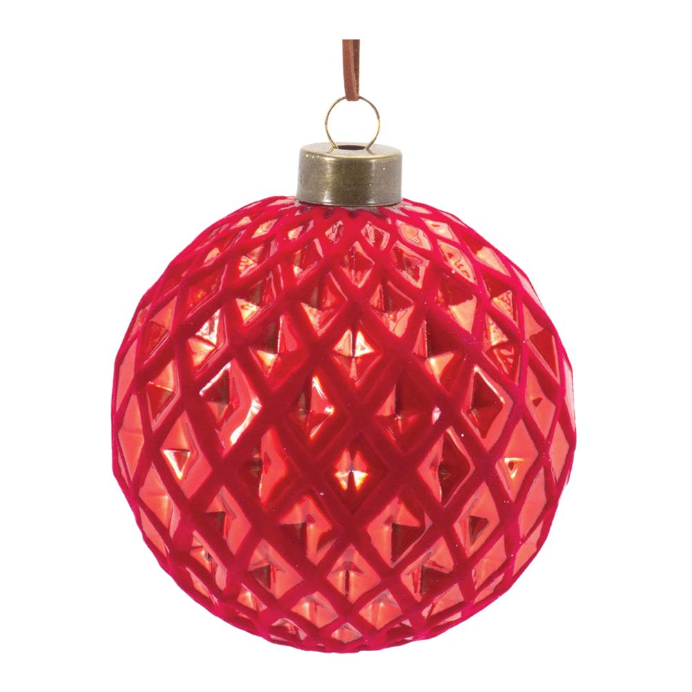 Ball Ornament (Set of 12) 4"D Glass. Picture 3