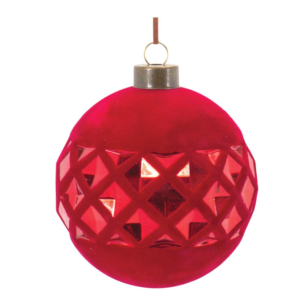 Ball Ornament (Set of 12) 4"D Glass. Picture 4