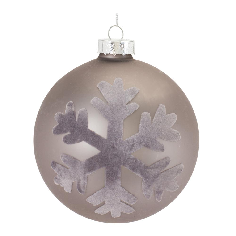 Ball Ornament (Set of 6) 4"D, 5"D Glass. Picture 3