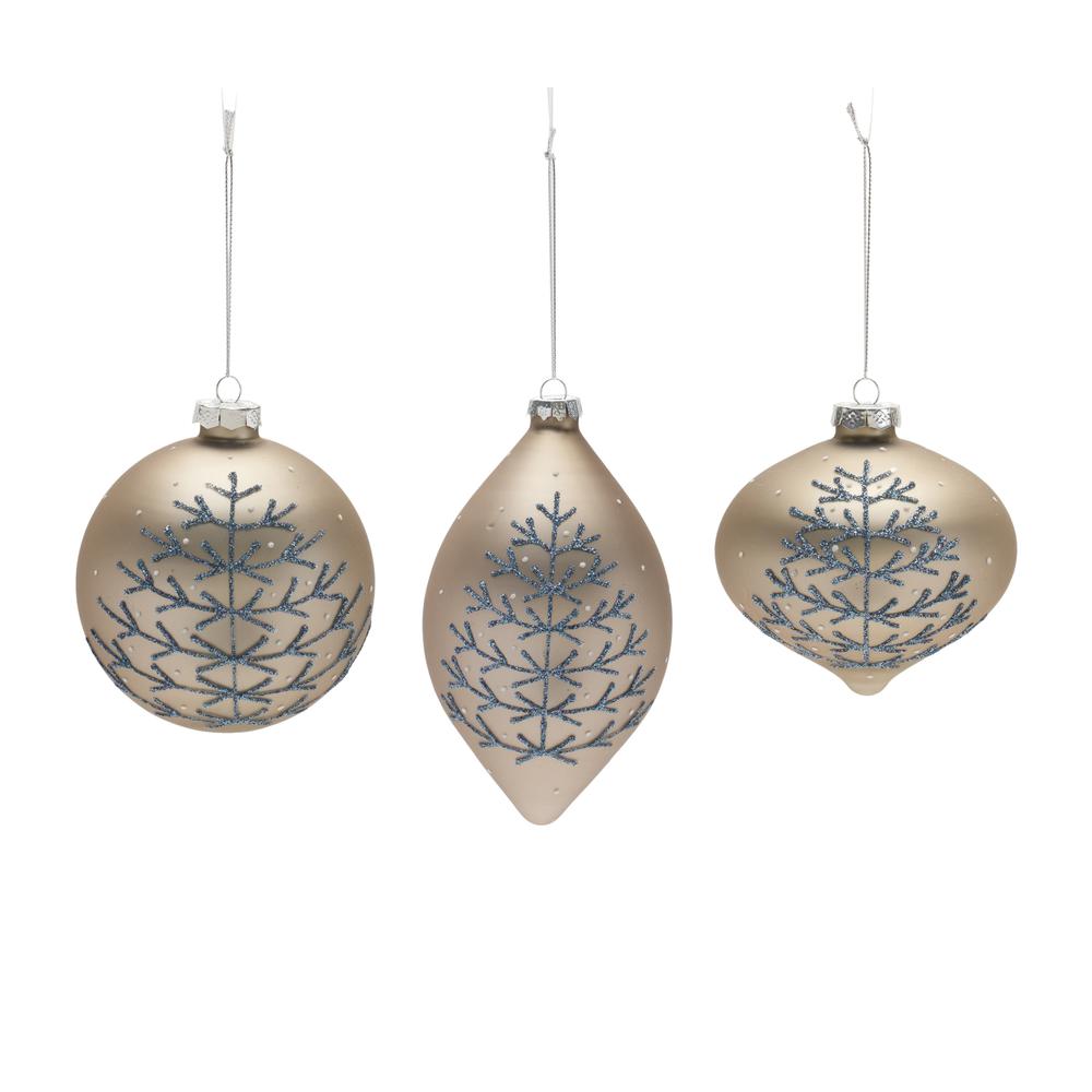 Ornament (Set of 6) 4"H, 4"H, 6.25"H Glass. Picture 2