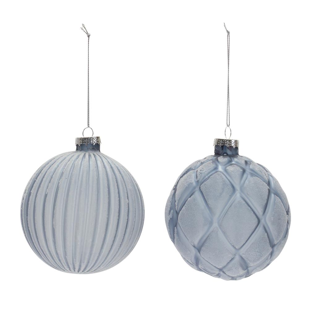 Ball Ornament (Set of 6) 4"D Glass. Picture 1