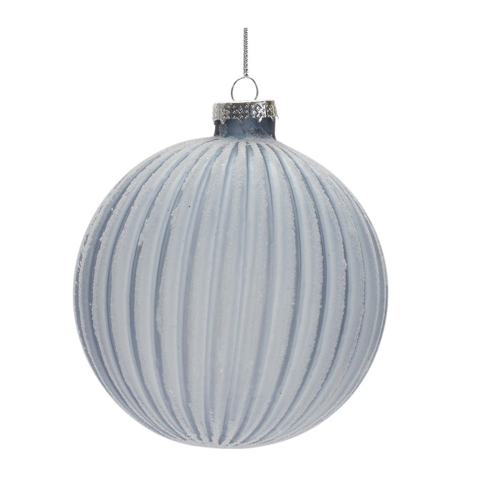 Ball Ornament (Set of 6) 4"D Glass. Picture 2