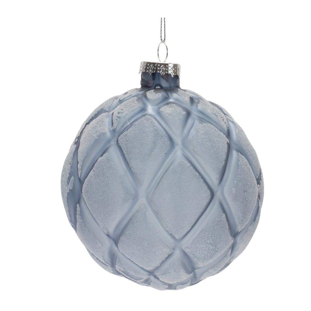 Ball Ornament (Set of 6) 4"D Glass. Picture 3