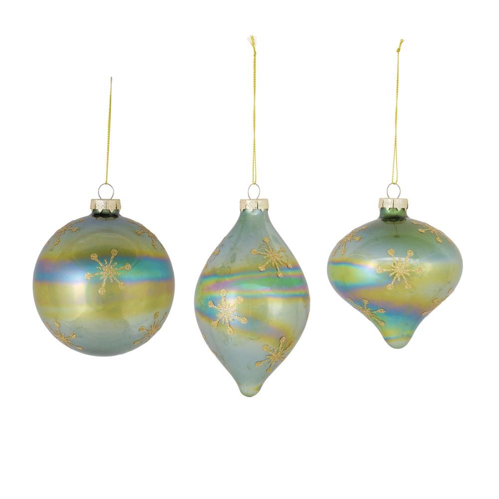 Ornament (Set of 6) 4".75"H, 4.75"H, 6"H Glass. Picture 2