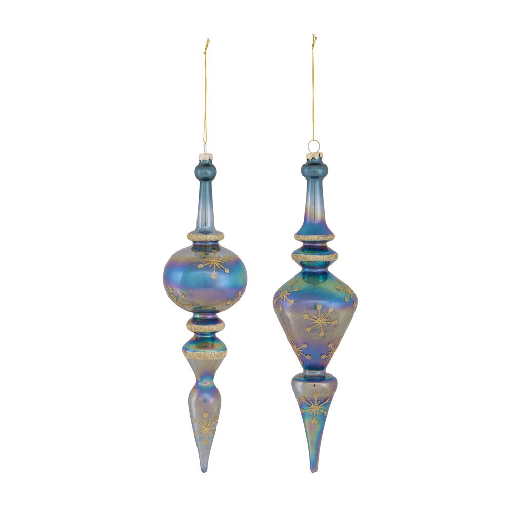Drop Ornament (Set of 6) 12.25"H Glass. Picture 2
