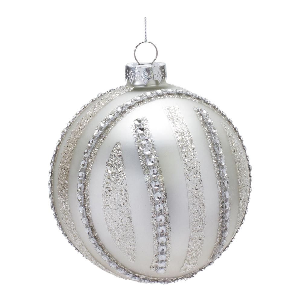 Ball Ornament (Set of 6) 4"D Glass. Picture 1
