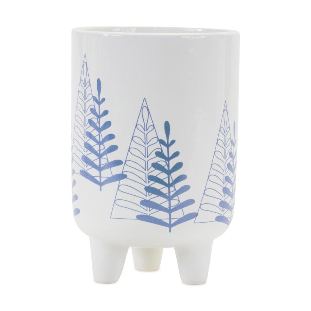 Christmas Tree Pot w/Legs (Set of 2) 4"D x 6"H Dolomite. Picture 1