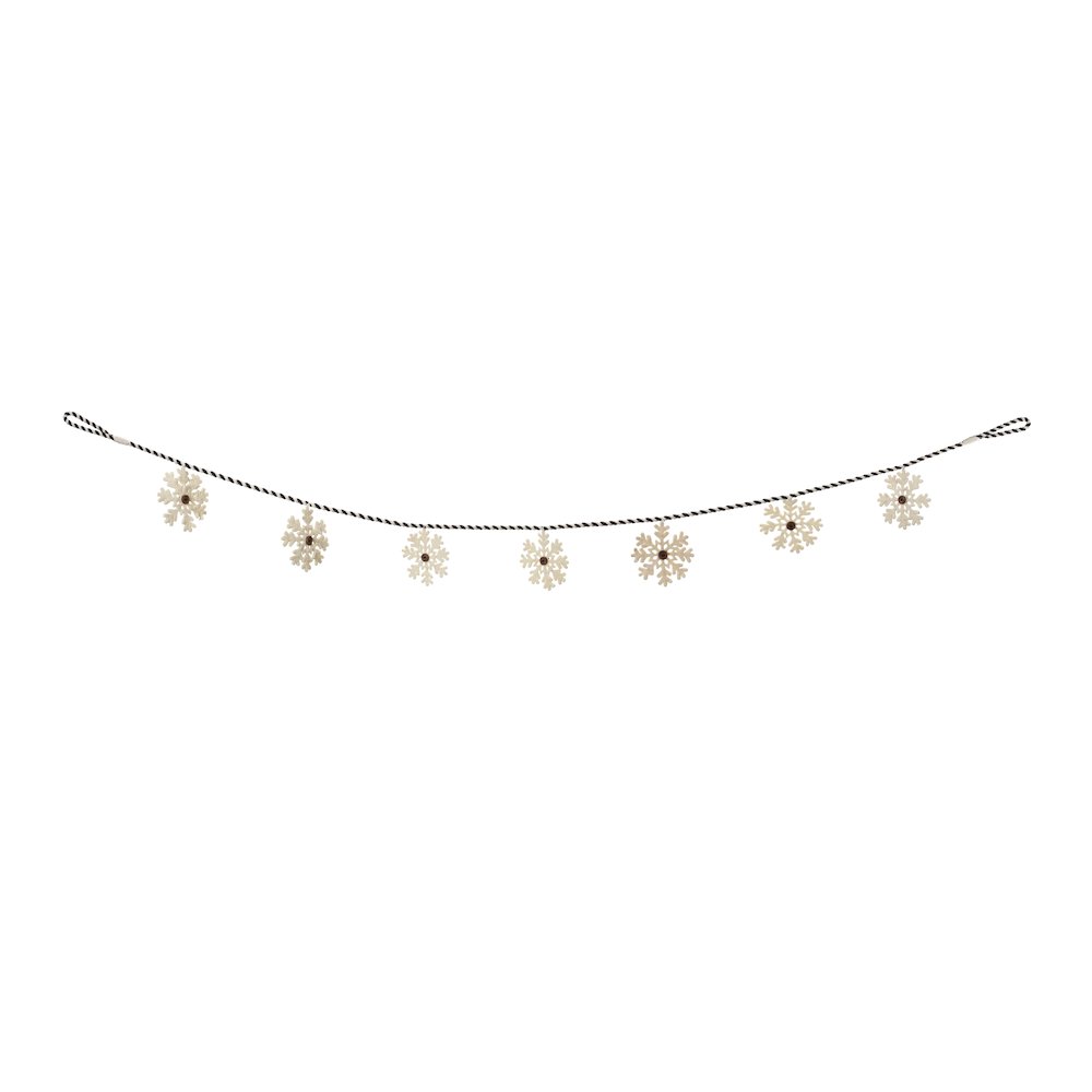 Snowflake Garland (Set of 2) 5.5'L Cotton/Wool. Picture 2