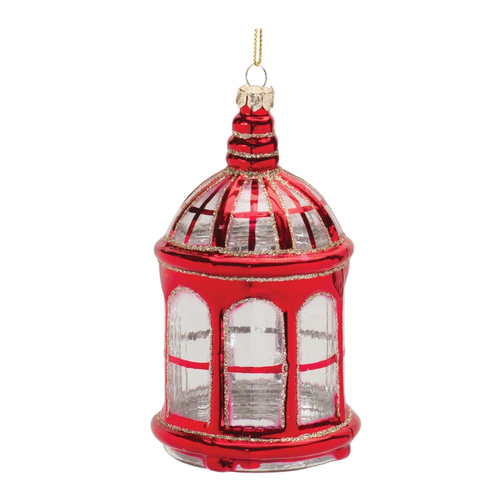 Lantern Ornament (Set of 6) 5.5"H Glass. Picture 1