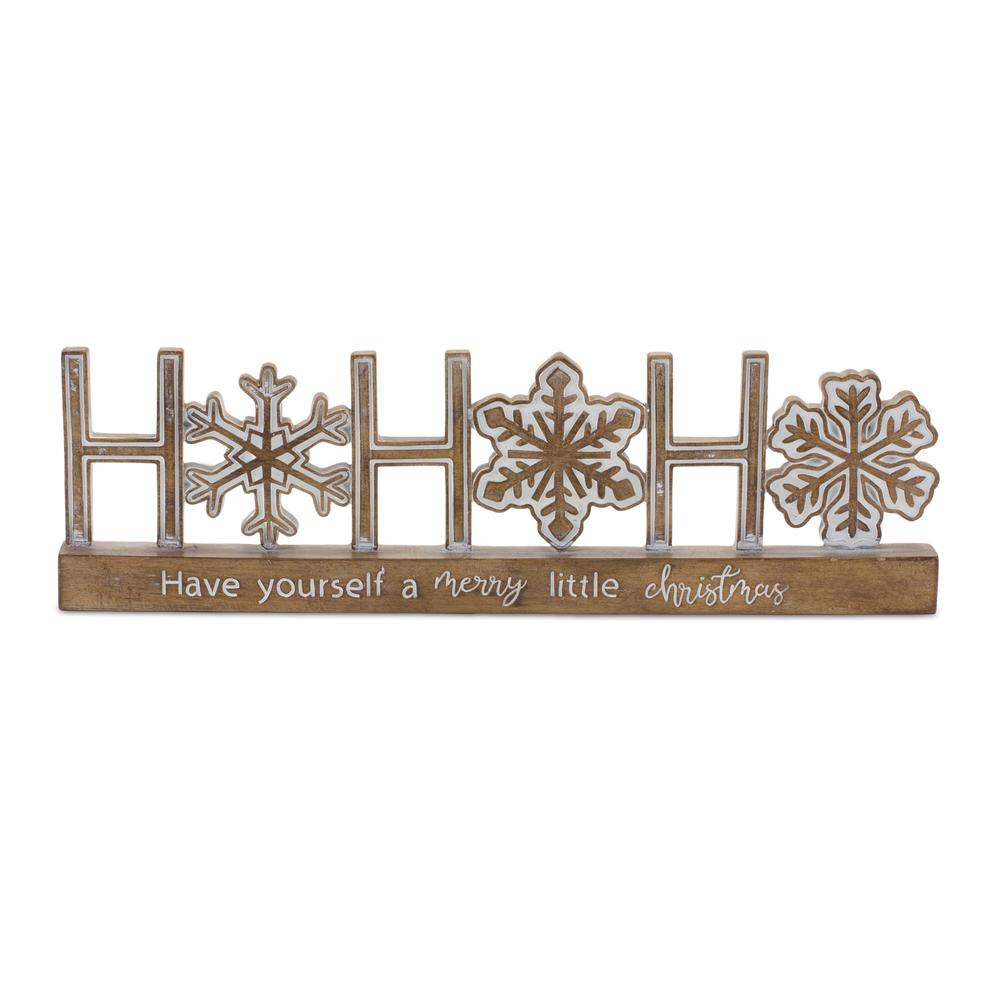 Ho Ho Ho Sign (Set of 2) 14.75"L x 4.25"H Resin. Picture 1