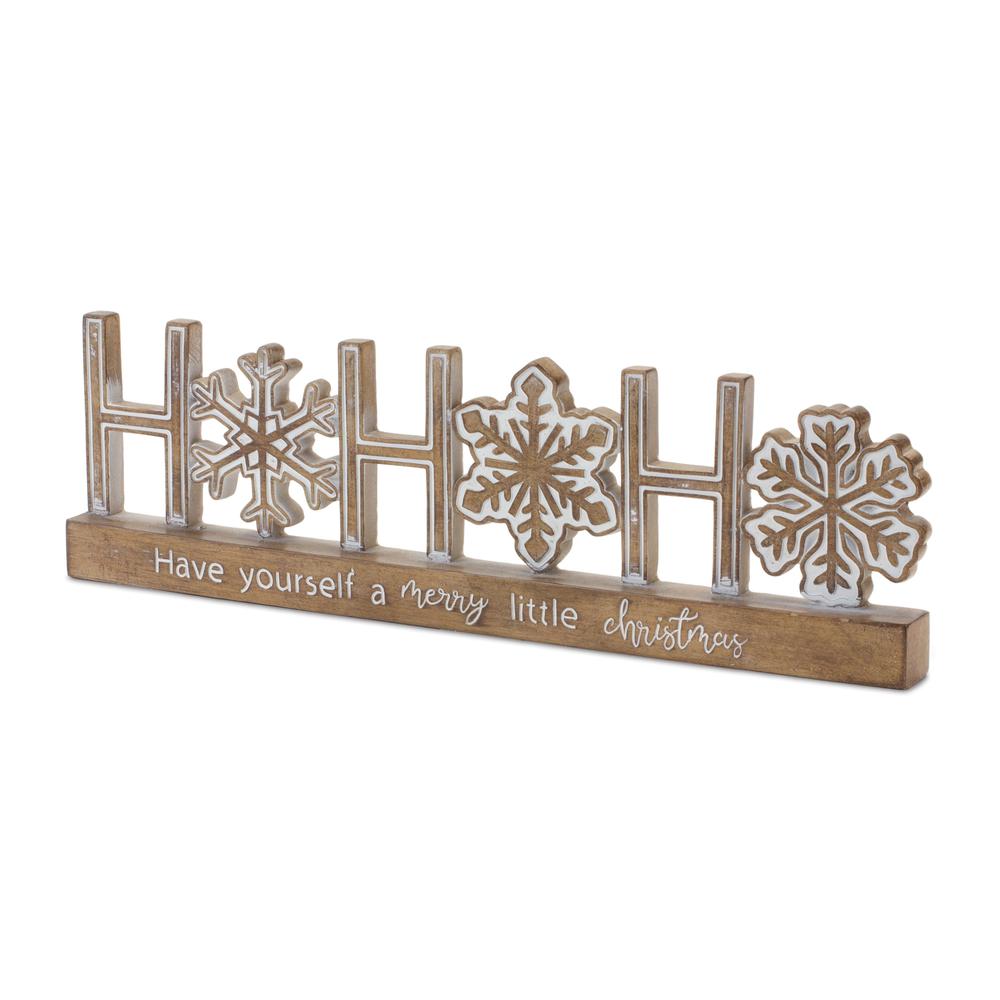 Ho Ho Ho Sign (Set of 2) 14.75"L x 4.25"H Resin. Picture 2