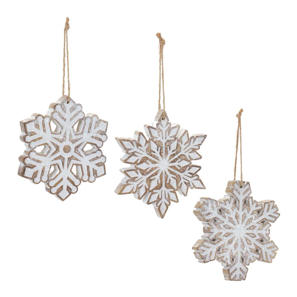 Snowflake Ornament (Set of 3) 4.75"H Resin. Picture 2