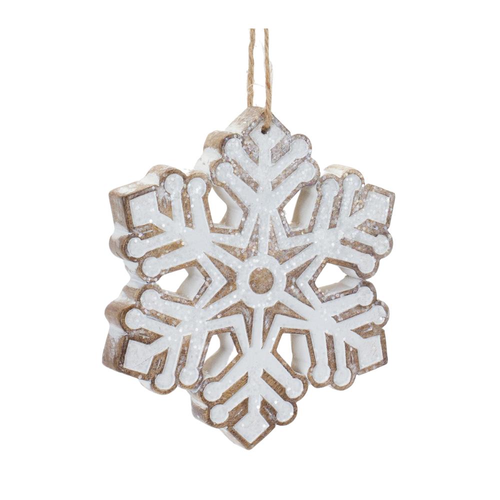Snowflake Ornament (Set of 3) 4.75"H Resin. Picture 3