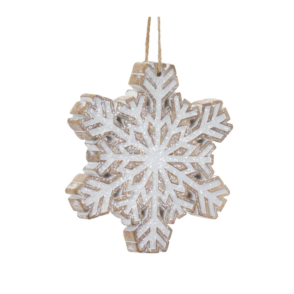Snowflake Ornament (Set of 3) 4.75"H Resin. Picture 5