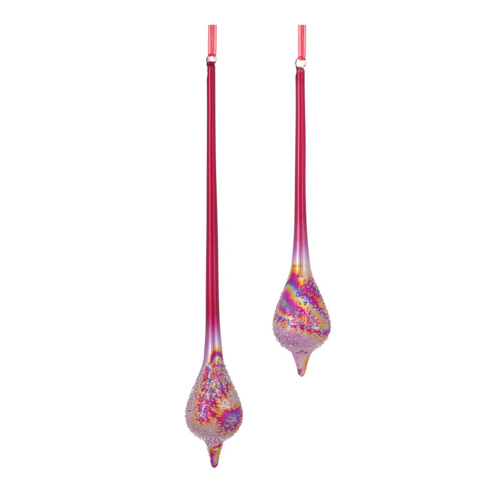 Drop Ornament (Set of 6) 12"H, 15.5"H Glass. Picture 1