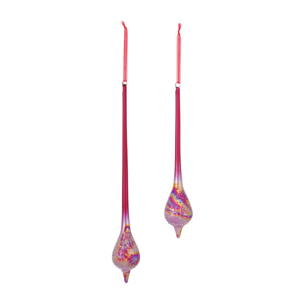 Drop Ornament (Set of 6) 12"H, 15.5"H Glass. Picture 2