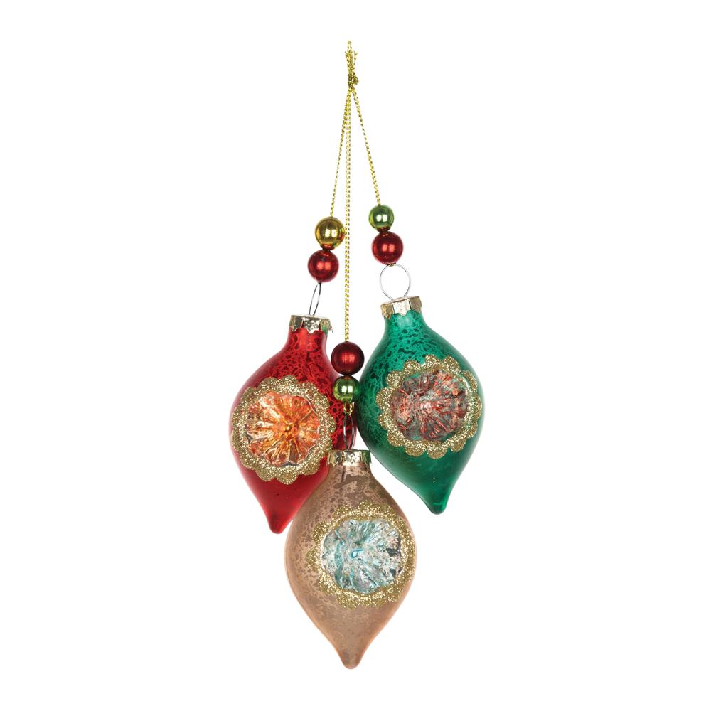 Triple Reflector Ornament (Set of 12) 10.5"H Glass. Picture 1