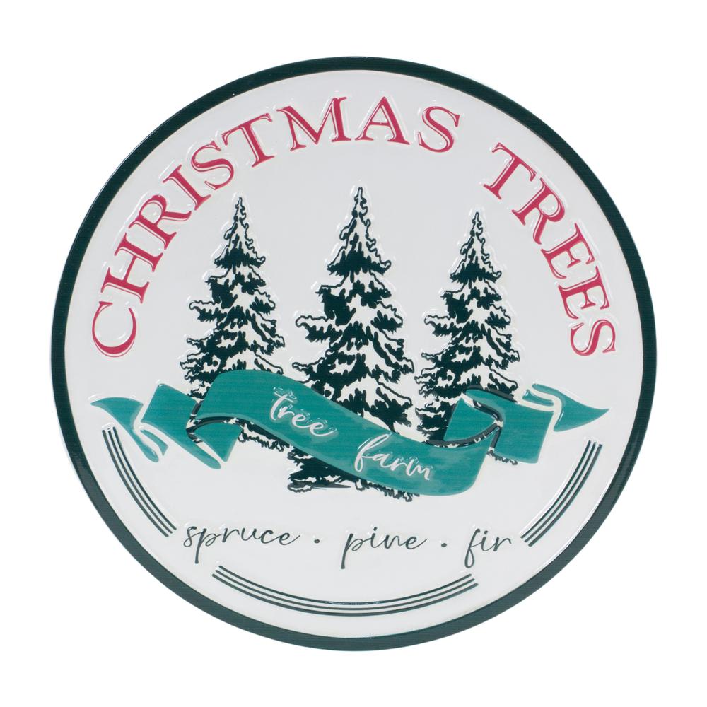 Christmas Tree Sign 14"D Metal. Picture 1