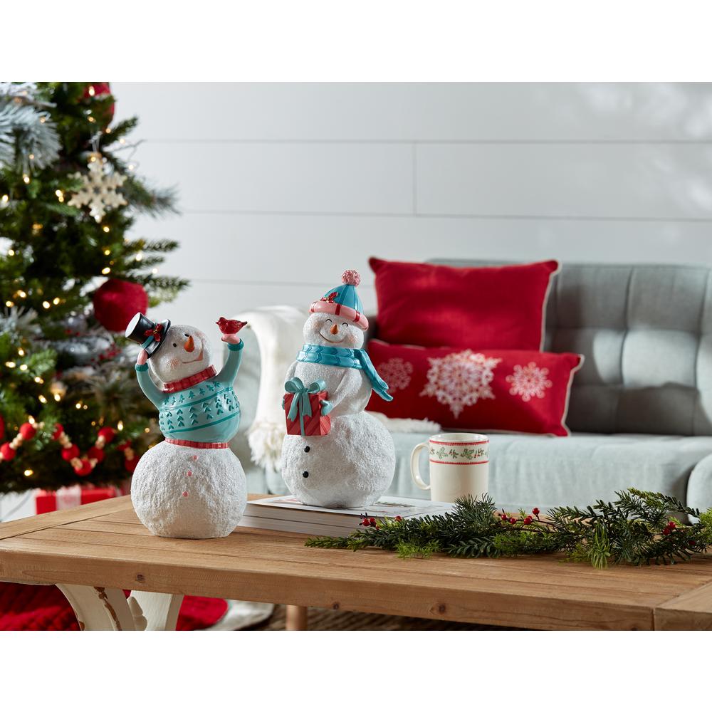 Snowman (Set of 2) 12.75"H, 14"H Resin. Picture 4