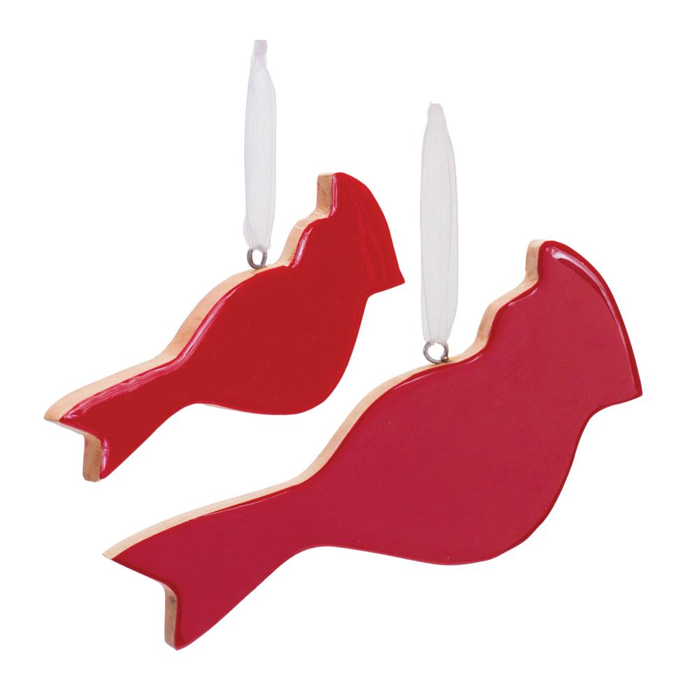 Cardinal Ornament (Set of 6) 5.5"L, 8"L Wood. Picture 1
