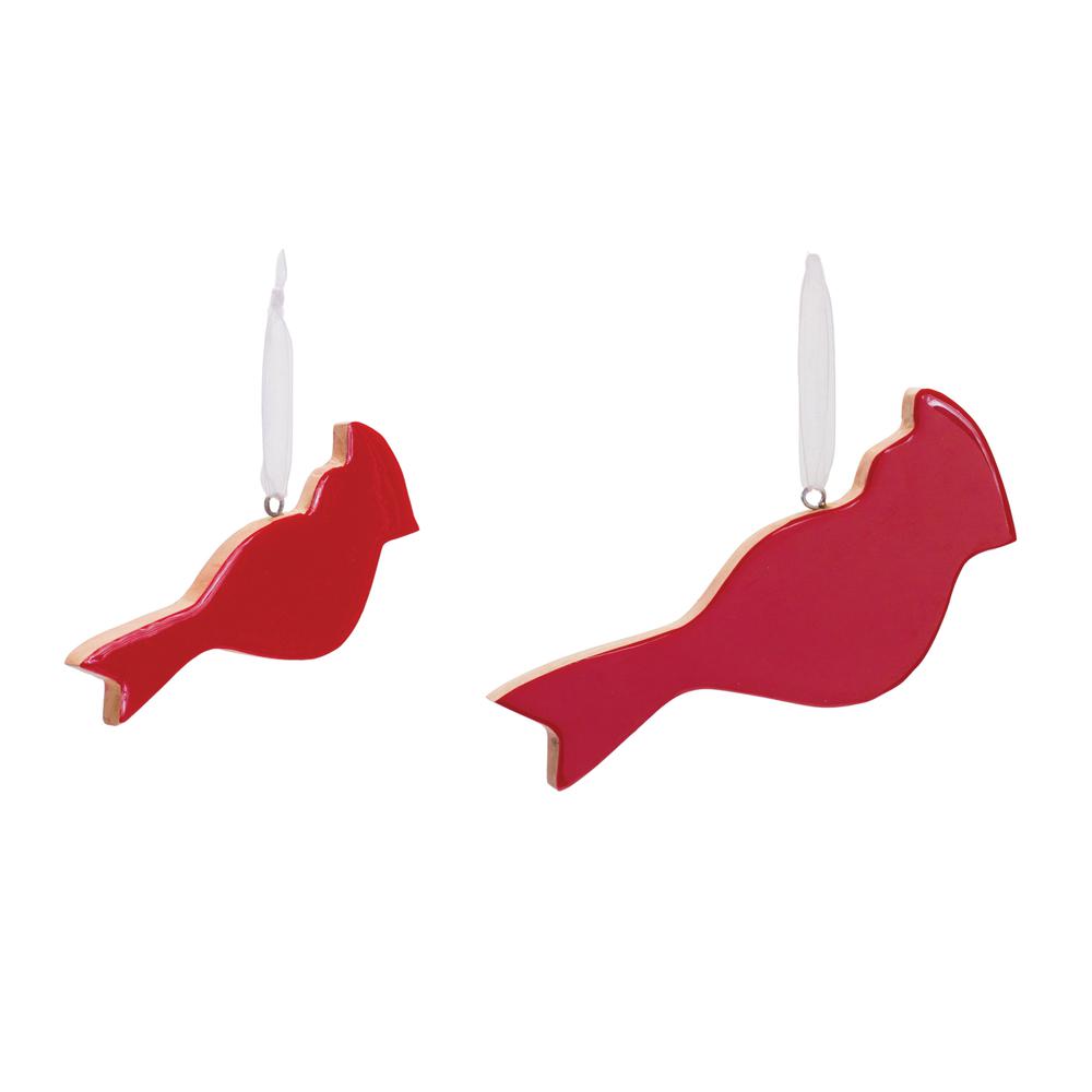 Cardinal Ornament (Set of 6) 5.5"L, 8"L Wood. Picture 2