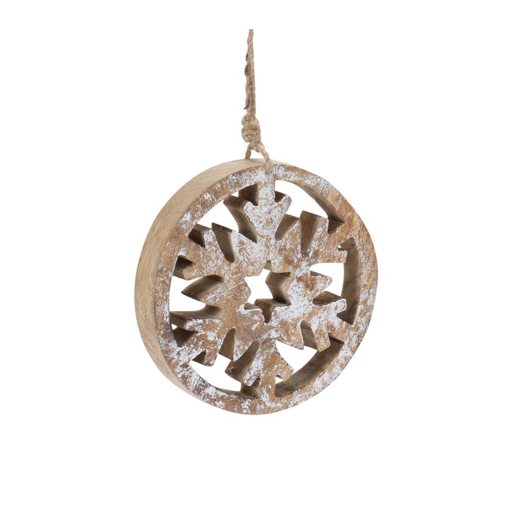 Snowflake Ornament (Set of 12) 6"H, 8"H Wood. Picture 4