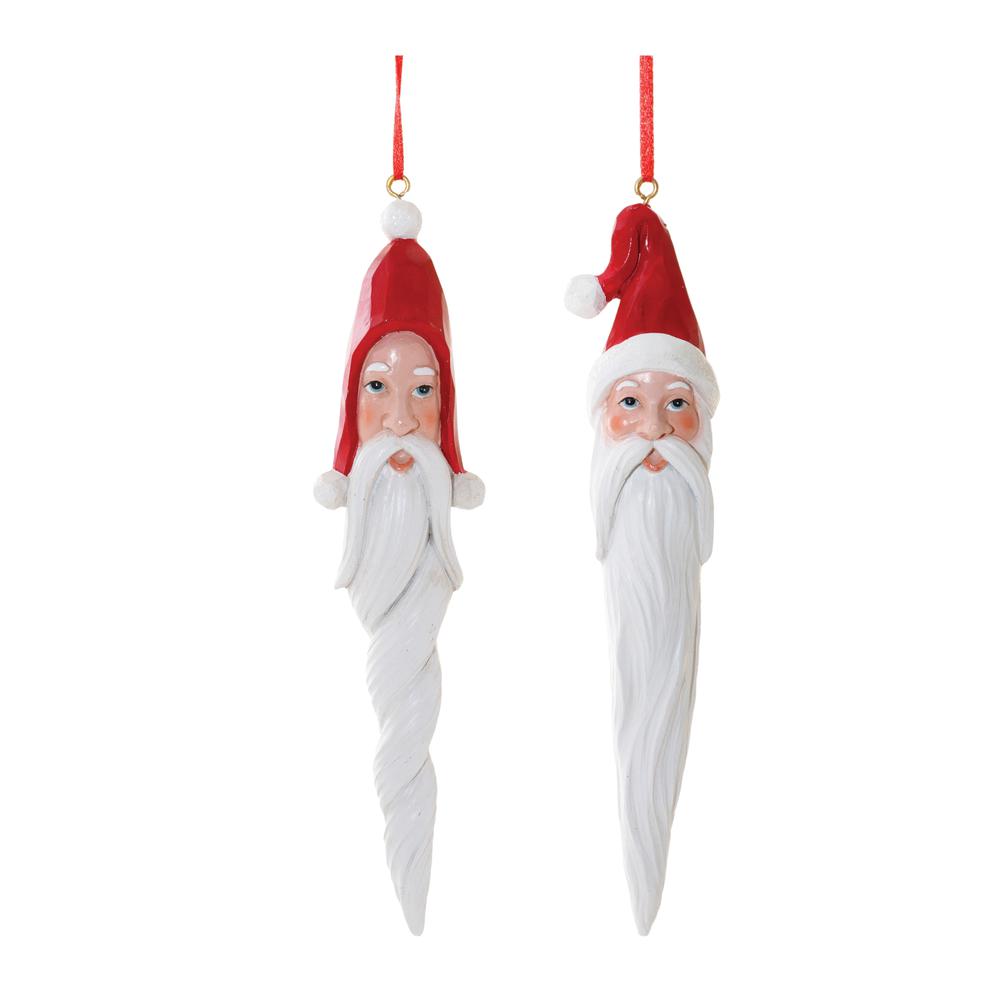 Santa Drop Ornament (Set of 6) 8.25"L Resin. Picture 1