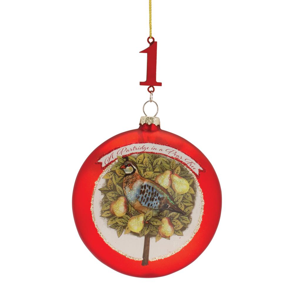 12 Days Of Christmas Ornaments (Set of 12) 4.75"H Glass. Picture 2