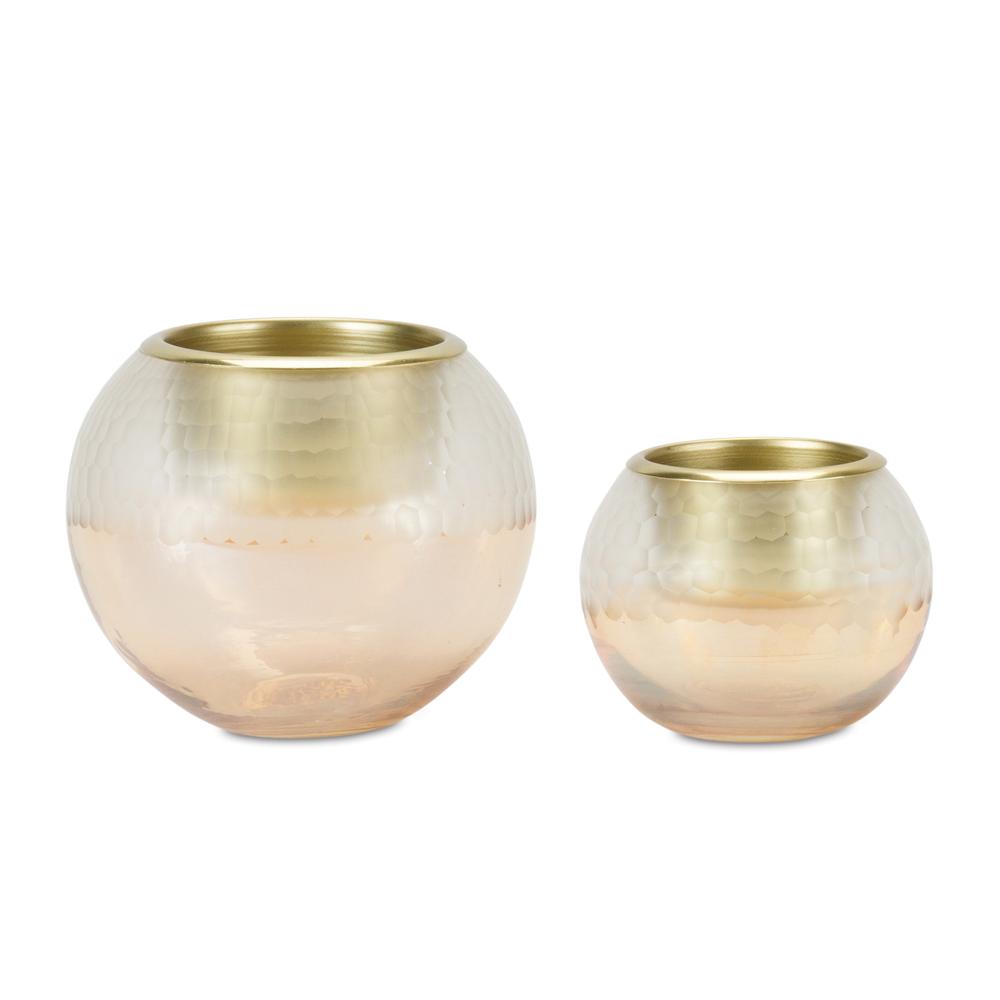 Votive Holder (Set of 2) 3.5"H, 5"H Glass. Picture 1