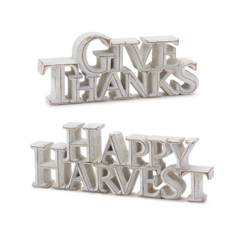 Happy Harvest and Give Thanks Sign (Set of 2). Picture 1